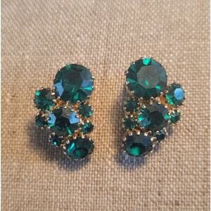 Albert Weiss Green Cluster Earrings